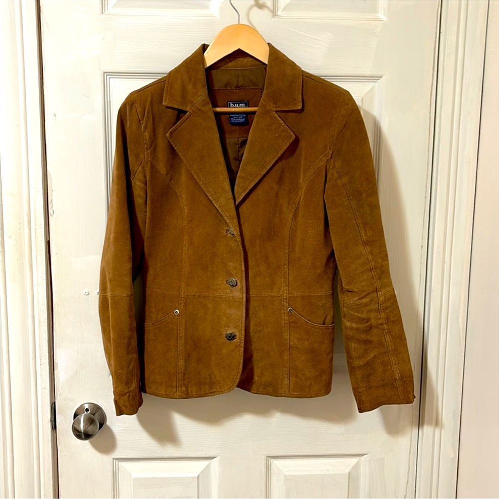Vintage genuine suede blazer brown small